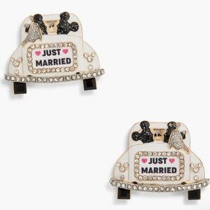 Disney x BaubleBar Just Married Earrings Mickey & Minnie Wedding Car Bridal BNIB